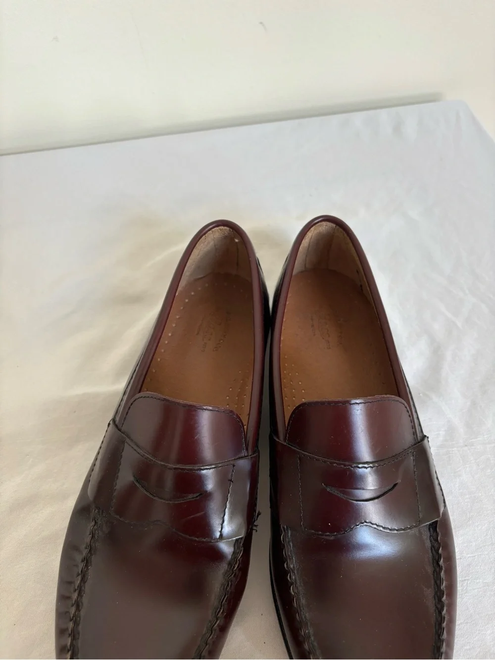 GH Bass Freshman Youth Loafers Burgundy Size 4